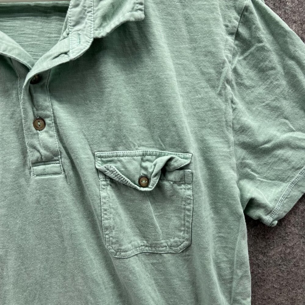 Lucky Brand Polo Shirt Men Large Teal Blue Casual Preppy Dress Cotton Vintage - Picture 4 of 12